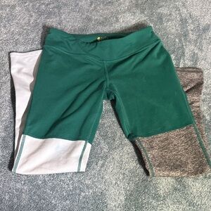 Zella Kids Teal and Gray Colorblock Leggings